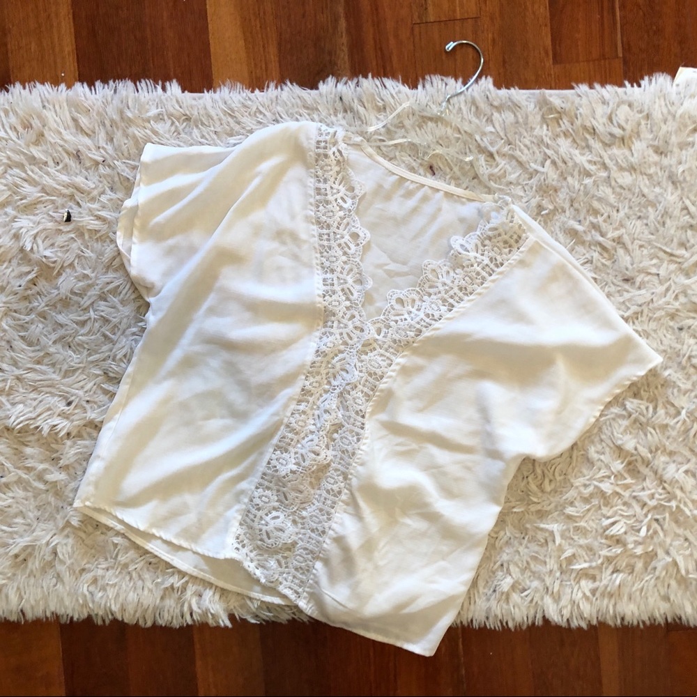 SHEIN: Lace V Neck Blouse